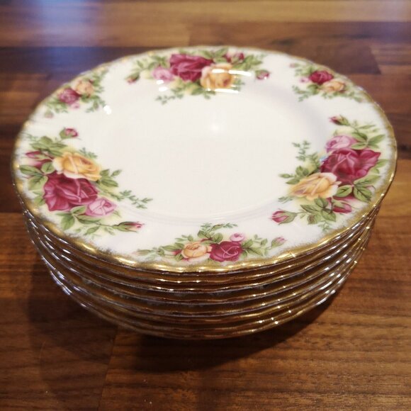 (LOT OF 8) Royal Albert OLD COUNTRY ROSES Bread and Butter Plates 6-1/4" England - Picture 5 of 6